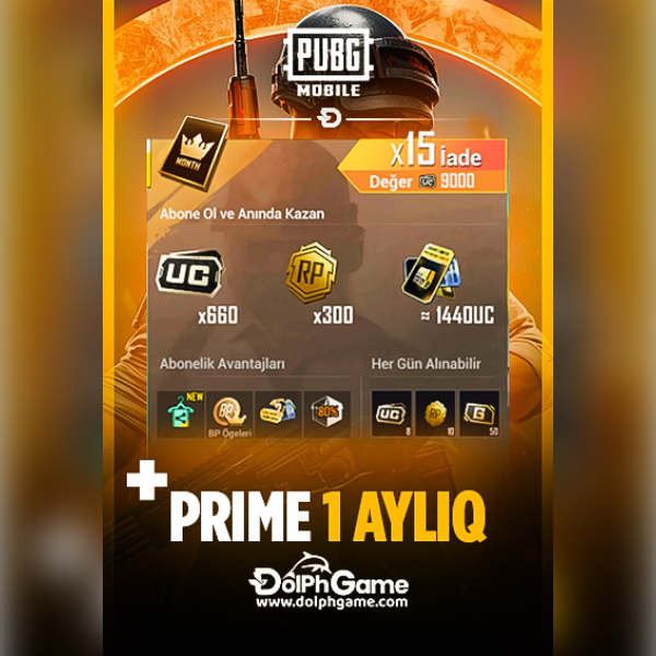 Pubg Mobile Prime Plus 1 Aylıq - 900 UC